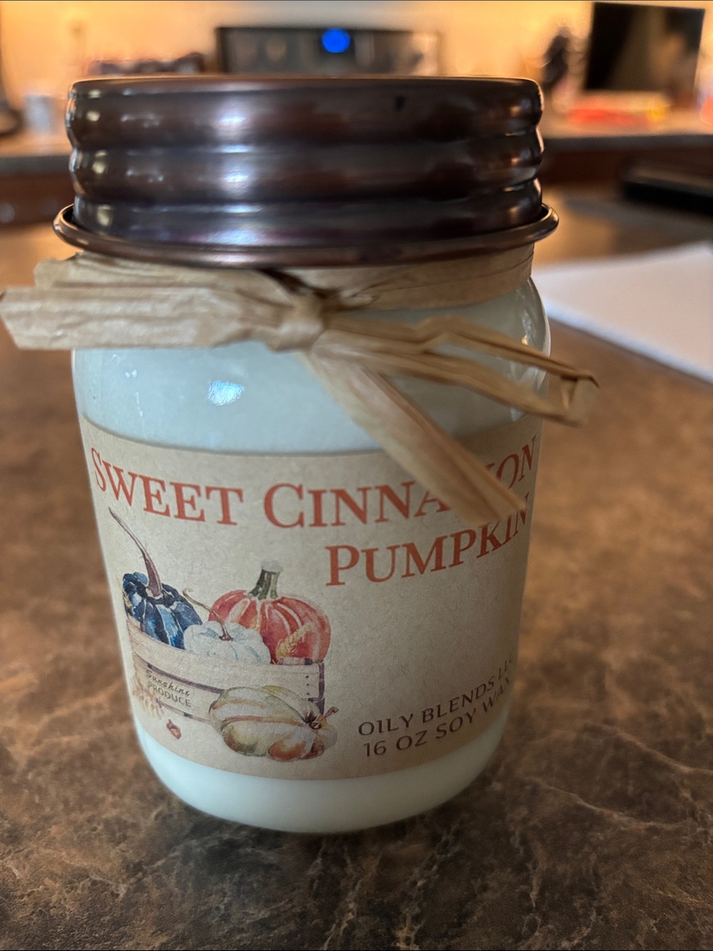 Sweet Cinnamon Pumpkin Soy Jar Candle - White 16 oz